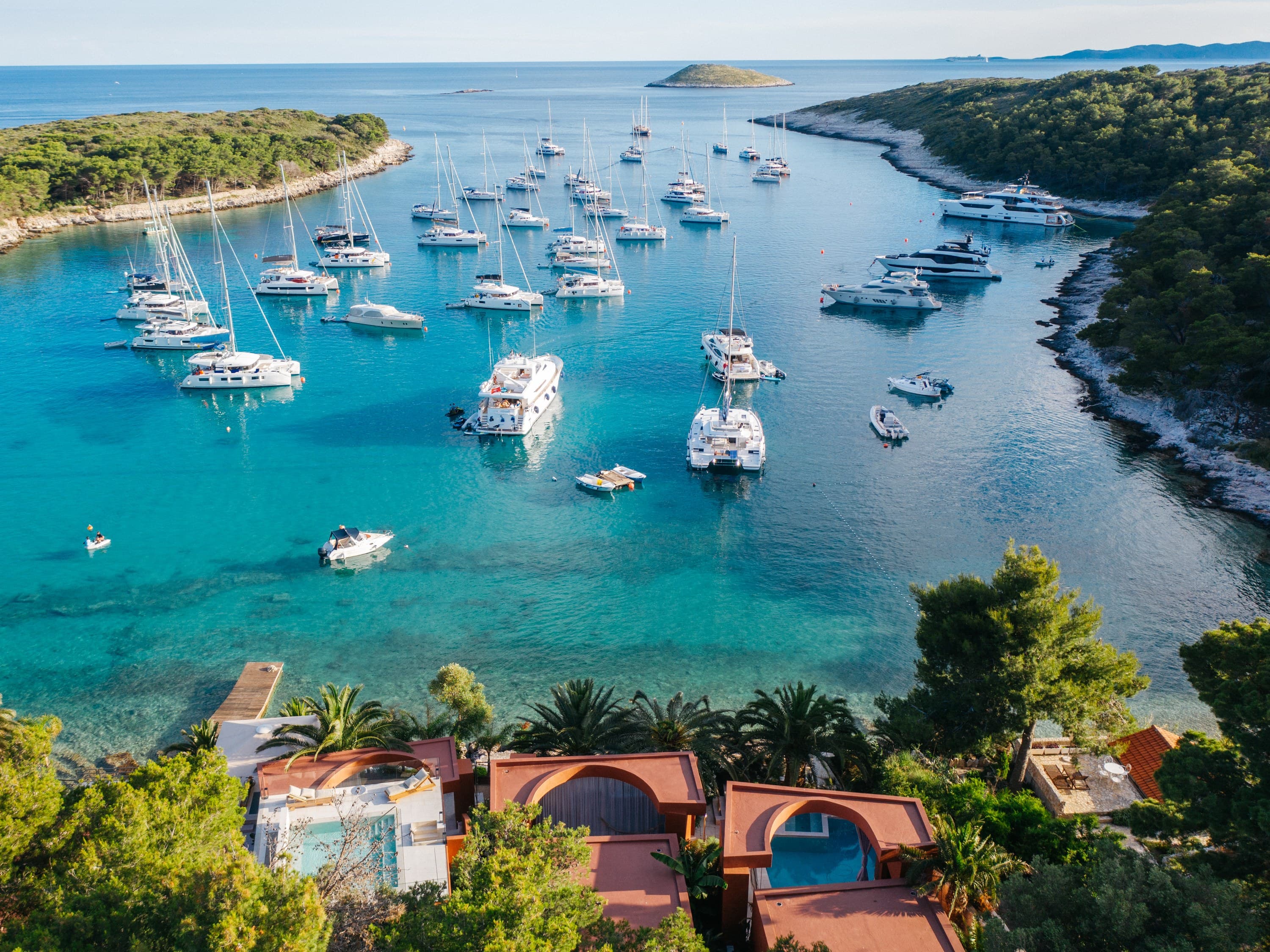 The boat crossing between Hvar town and Palmižana, ten minutes by sea