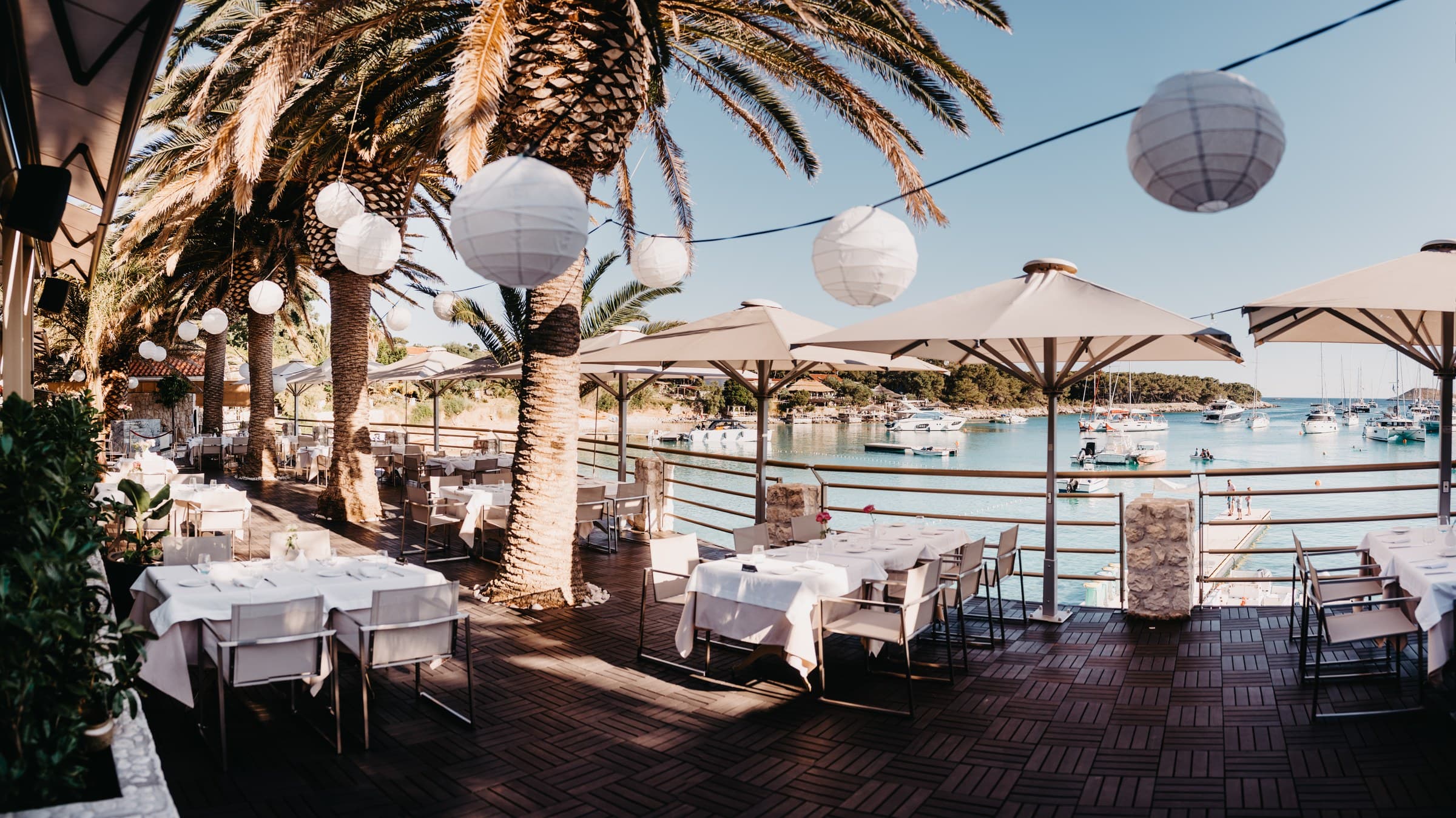 The boats come in. Whatever they brought becomes the antipasti. Zori Restaurant, Palmižana.