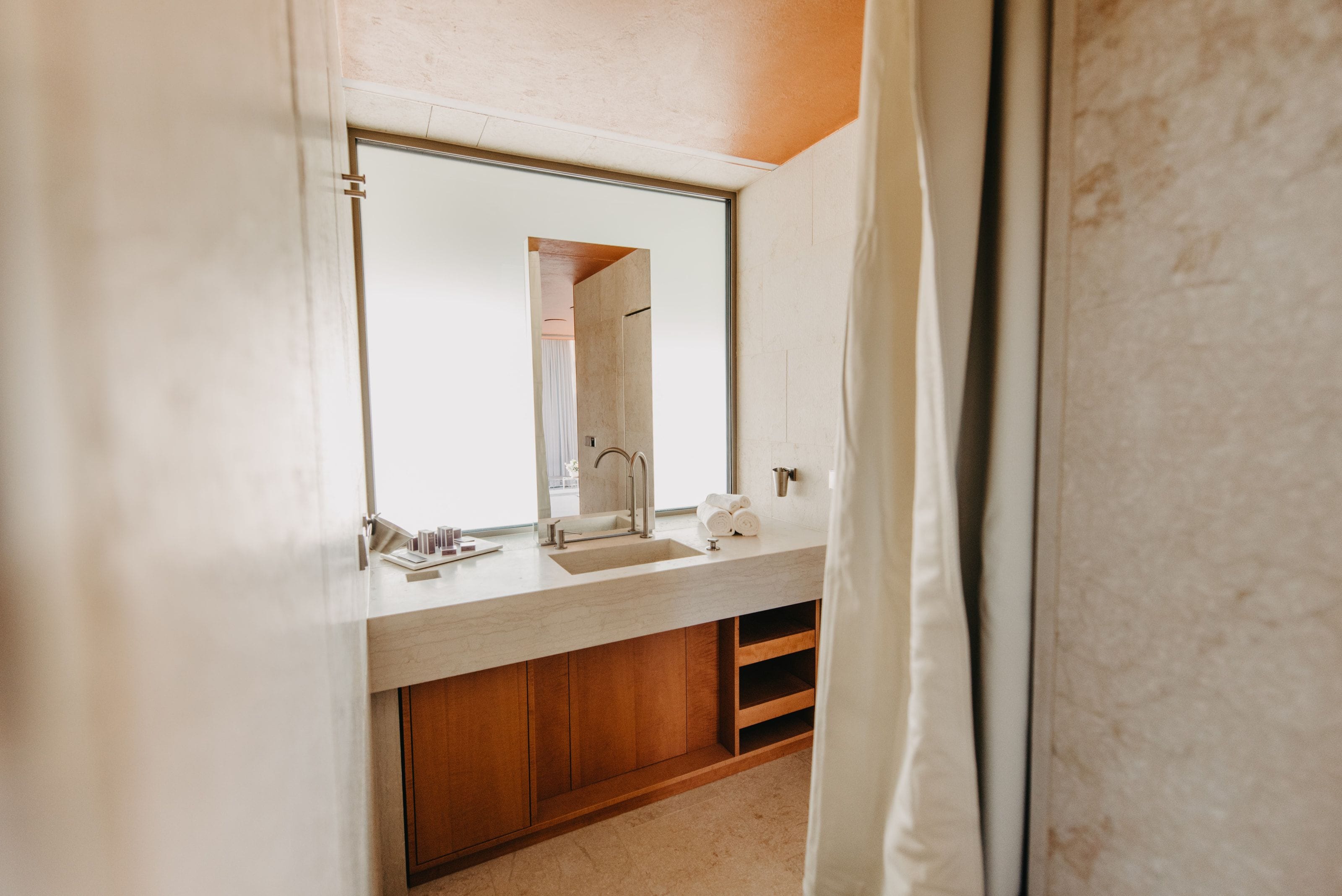 Eternity. Bathroom of stone and water. Slow.